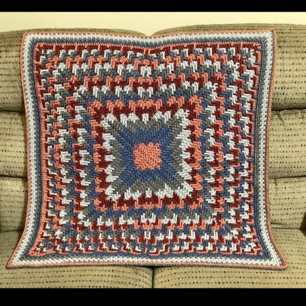 NEW crochet lapghans from Caron Big Cakes colour Stone Garden.  100% acrylic.